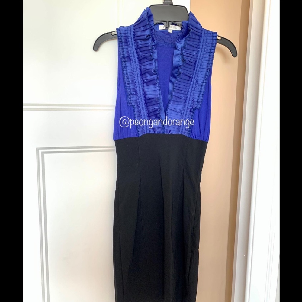 Size XS: Costa Blanca Elegant High collar, sleeveless Costa Blanca mini dress.